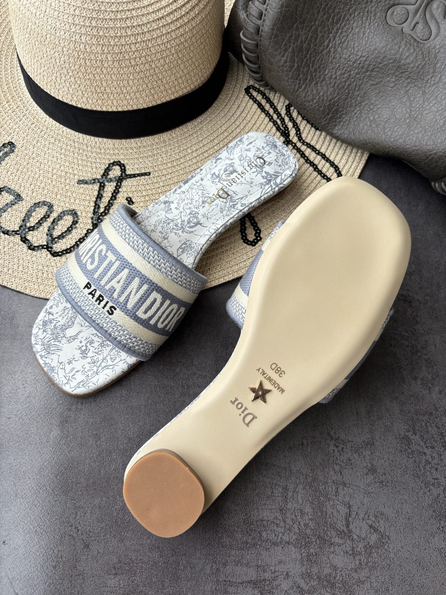 Dior Square Toe Slides