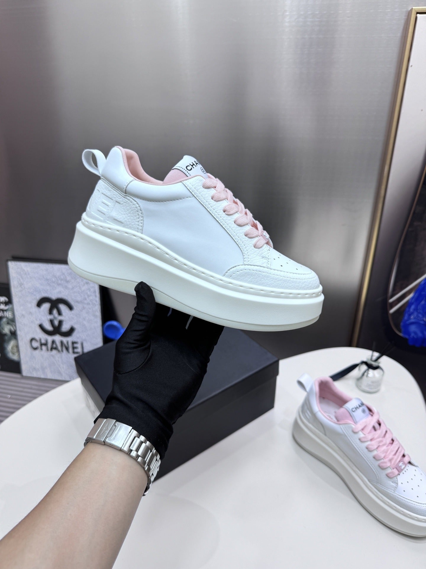 Chanel Leather Tennis Shoes