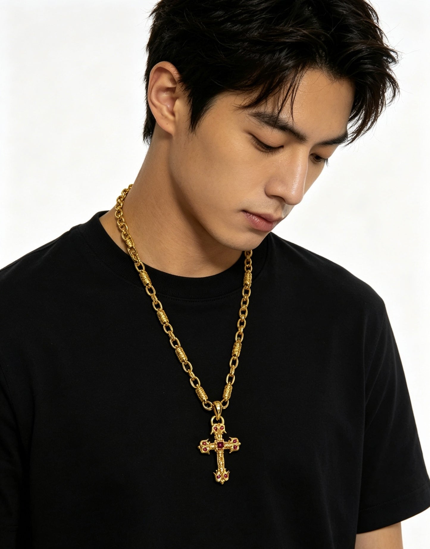 Chrome Hearts Sterling Silver Cross Necklace