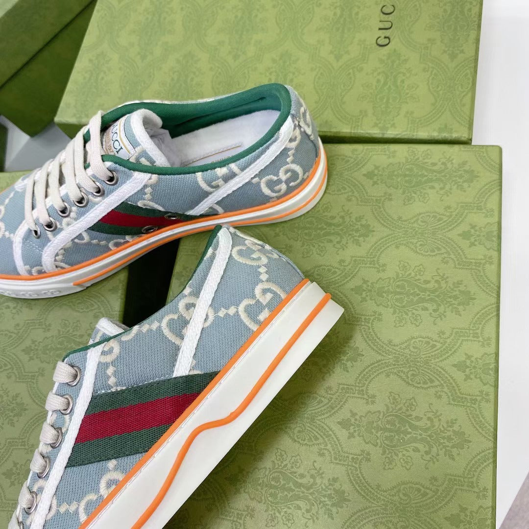 Gucci Canvas & Lambskin Leather Canvas Shoes