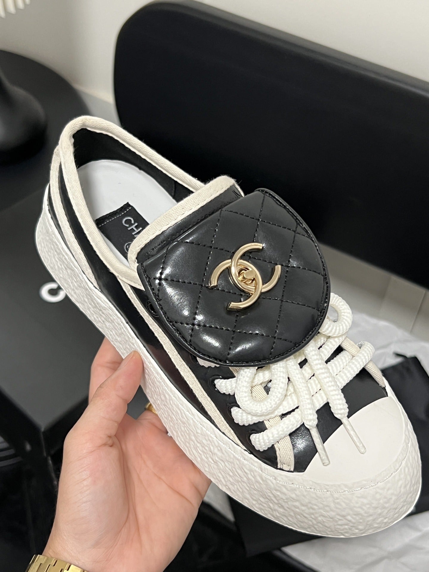 Chanel Leather Vintage-Finish Shoes