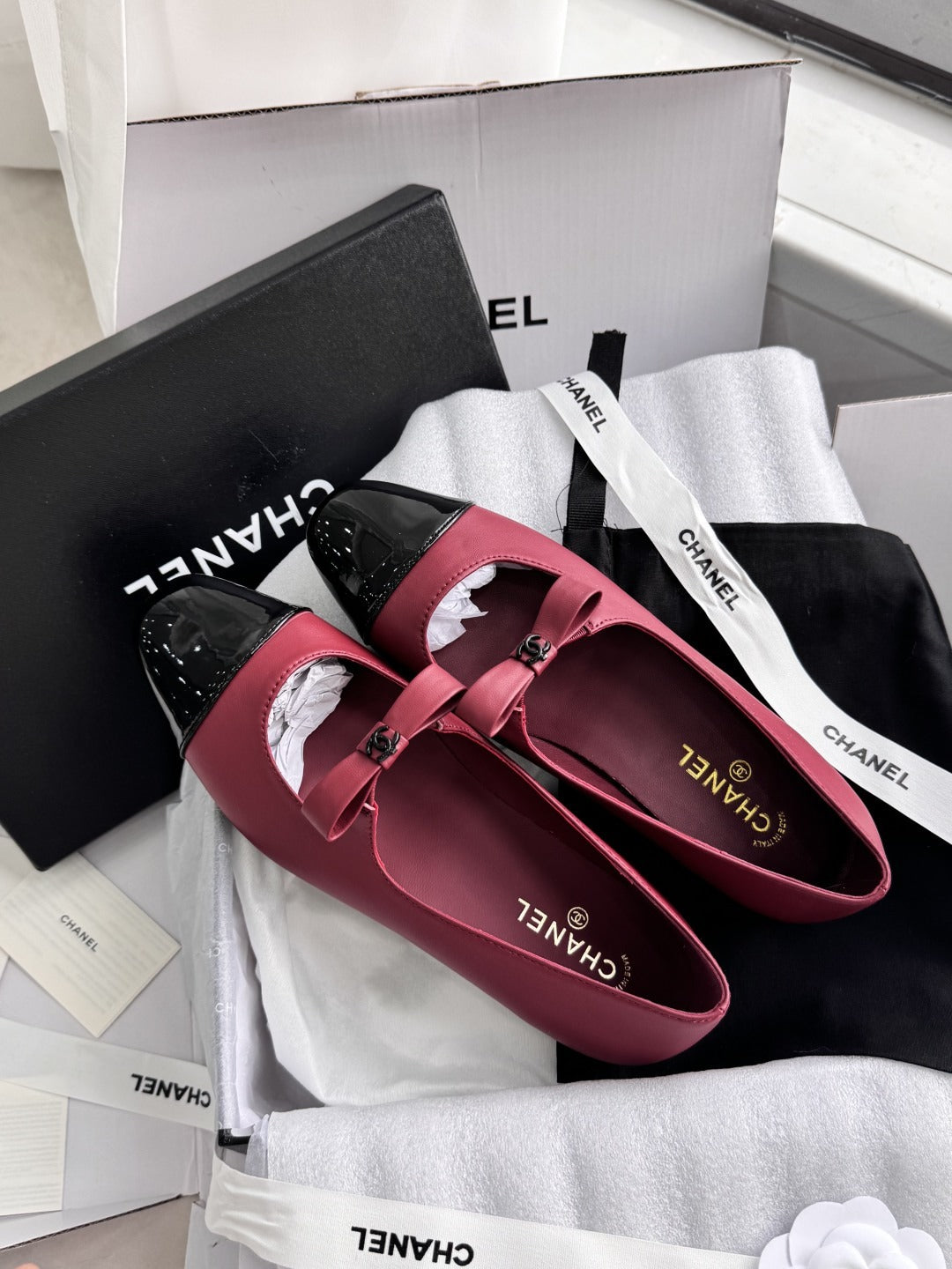 Chanel Patent Leather Bow Shoes
