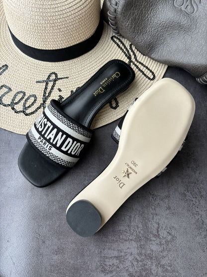 Dior Square Toe Slides