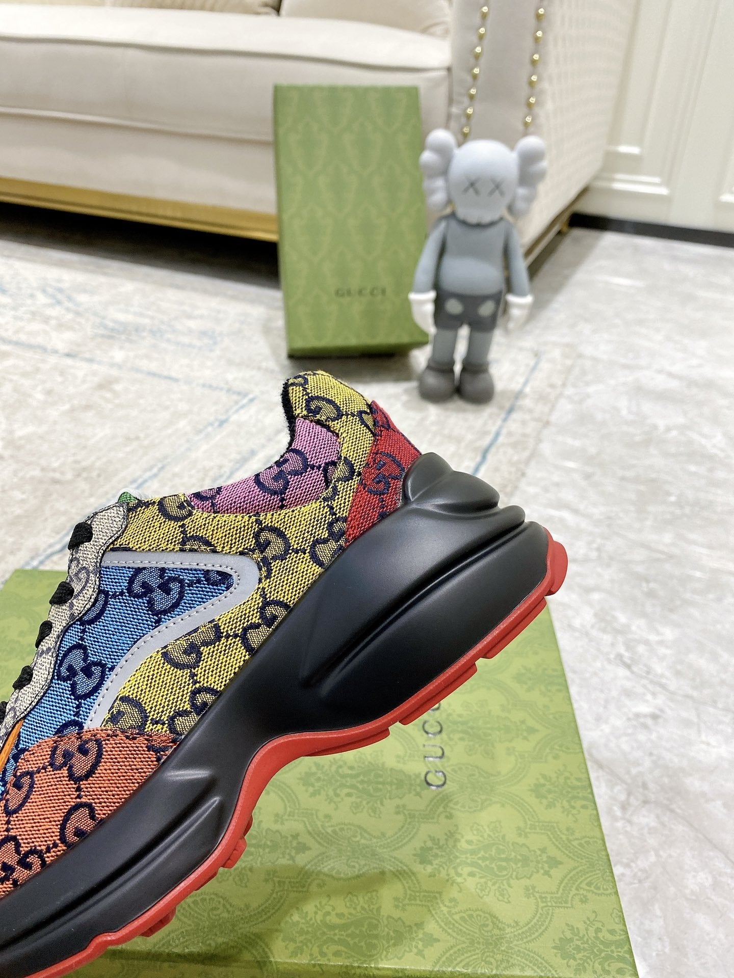 Gucci Lambskin Leather Logo Sneakers