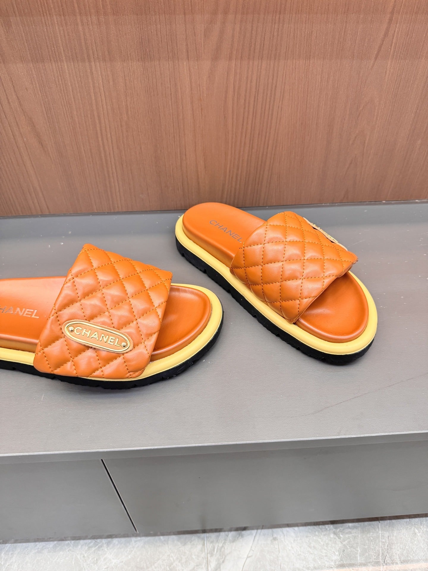 Chanel Lambskin Leather Slides