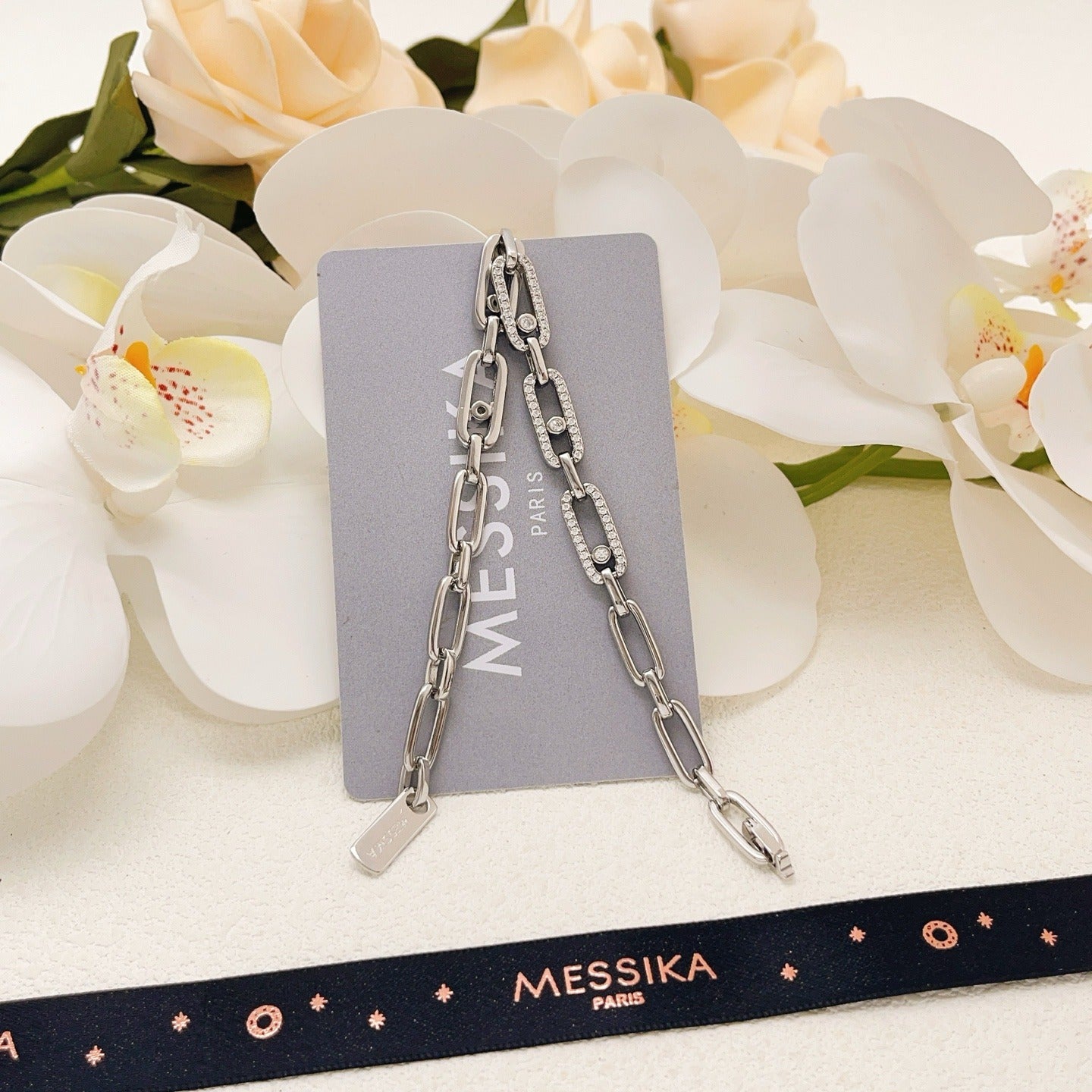 Messika Silver Brass Pave Bracelet