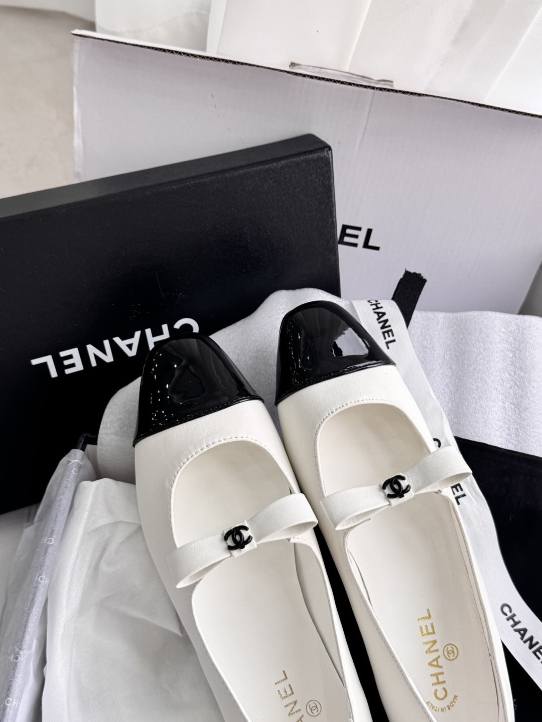 Chanel Patent Leather Bow Shoes