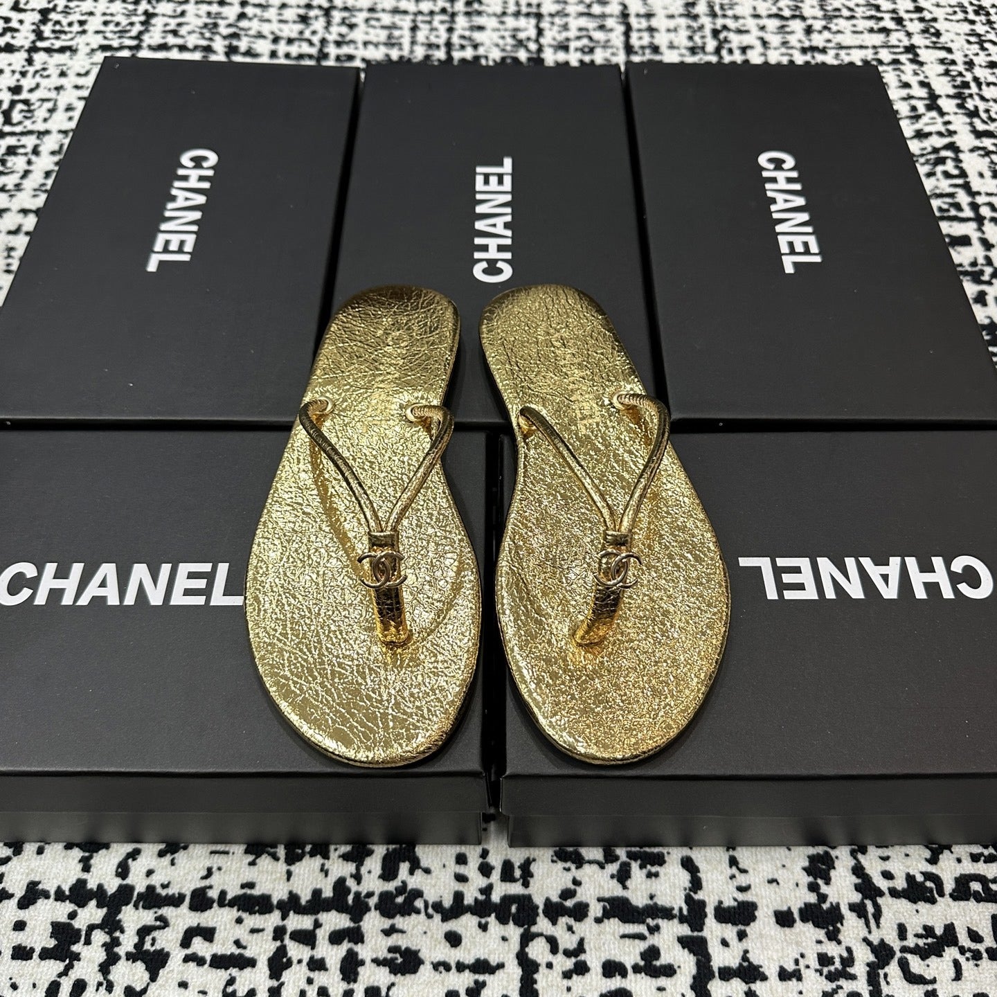 Chanel Lambskin Leather Slides