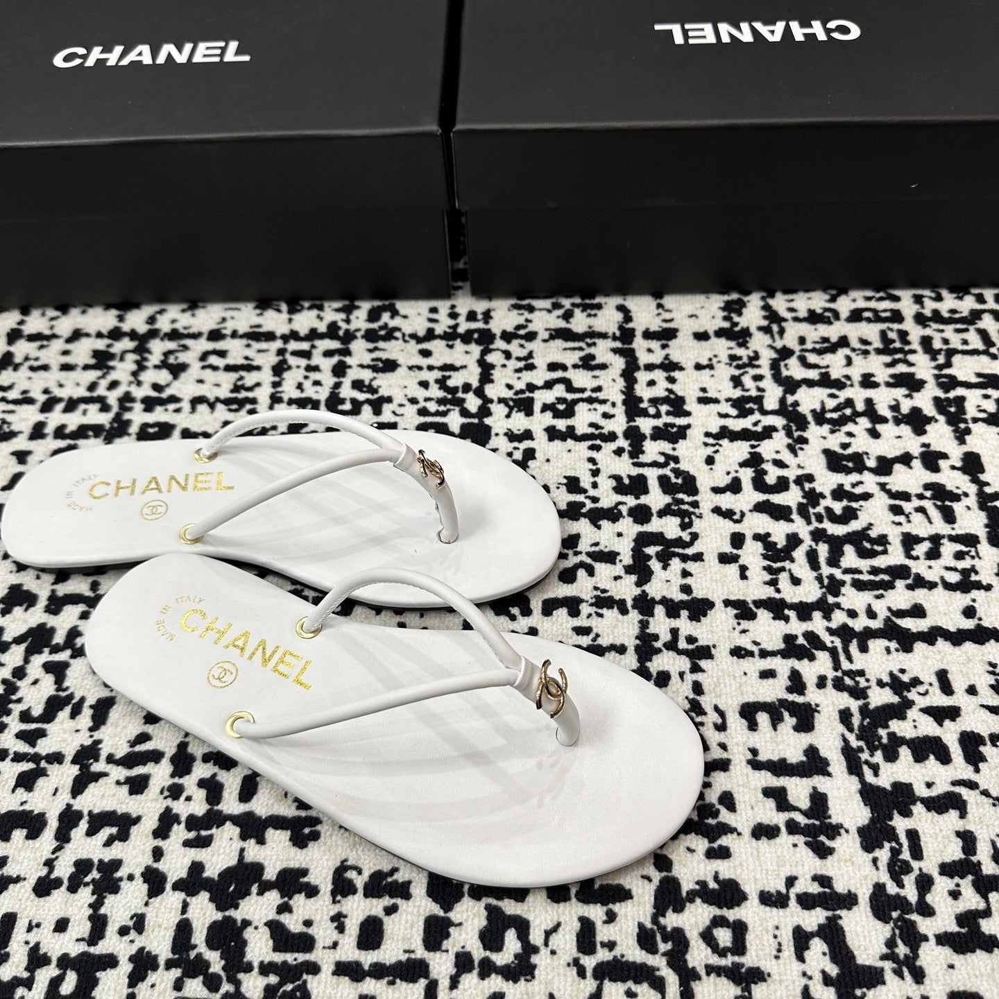 Chanel Lambskin Leather Slides