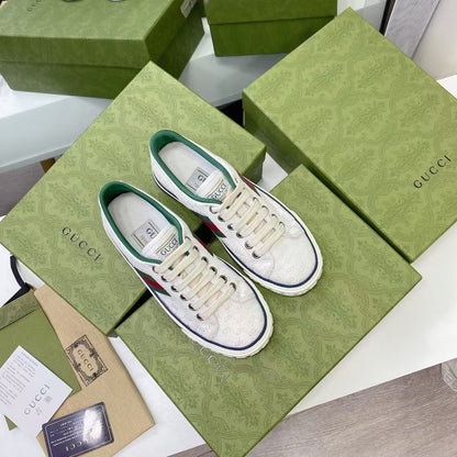 Gucci Canvas & Lambskin Leather Canvas Shoes