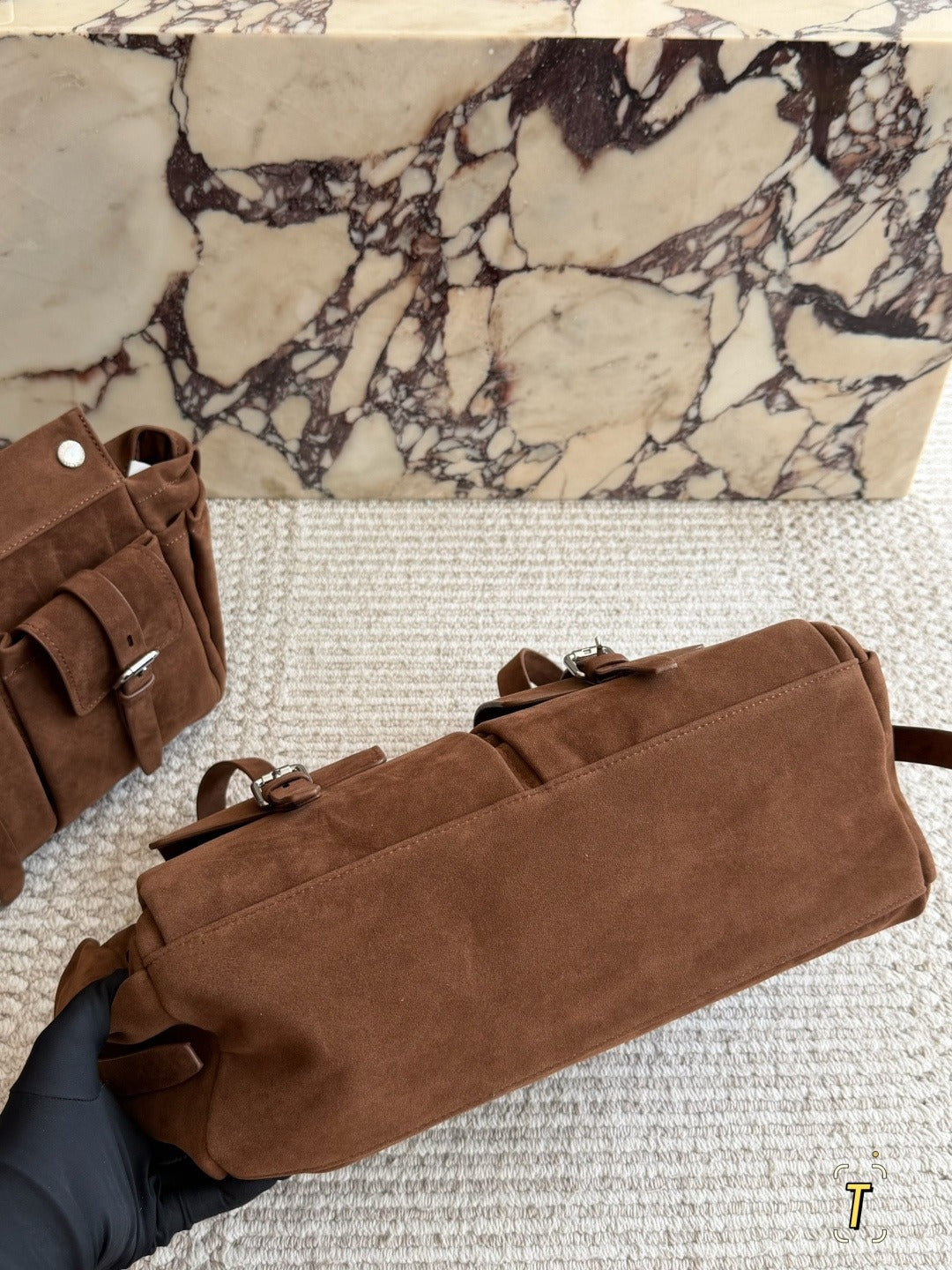Prada Leather Logo Tote Bag