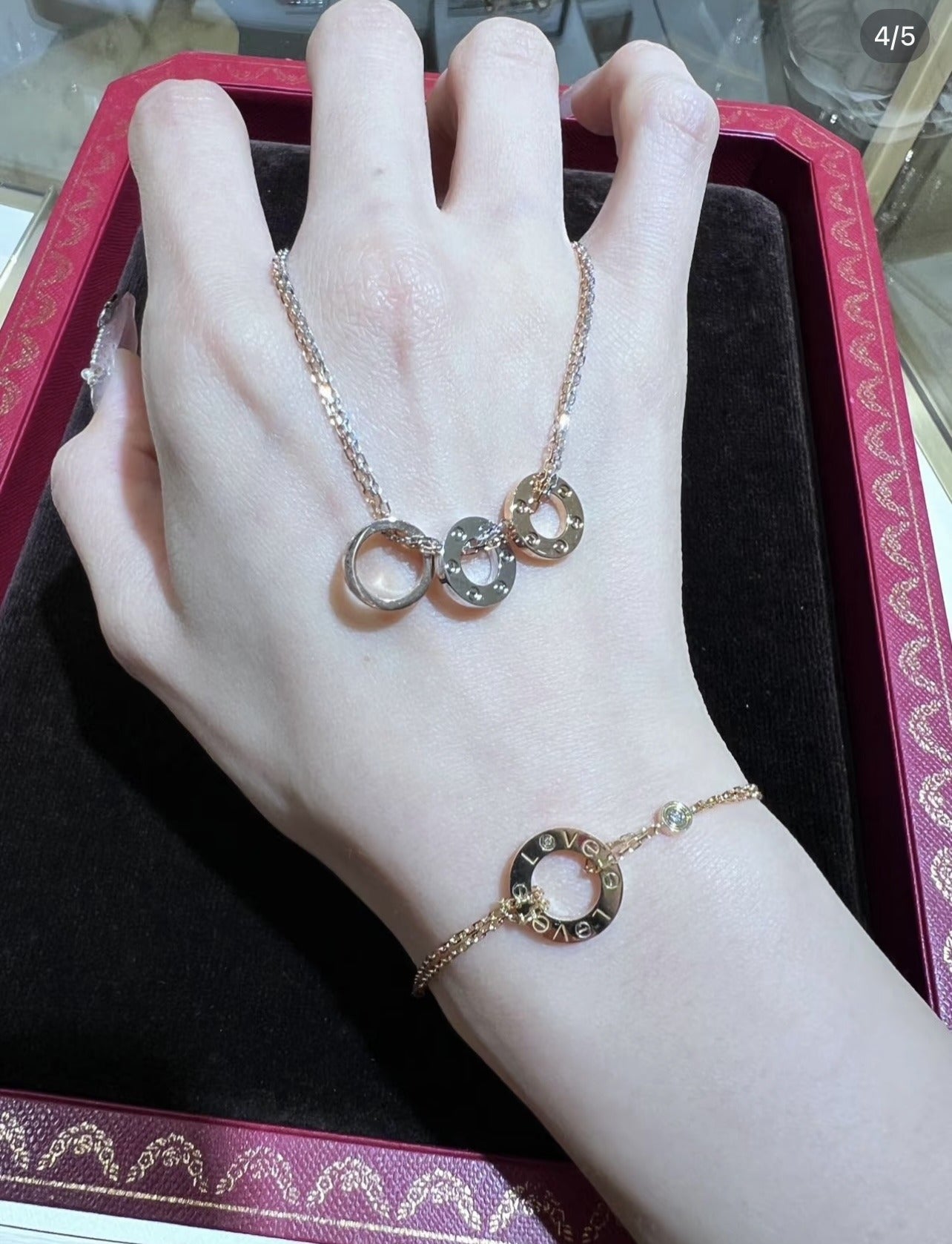 Cartier Silver Brass Logo Bracelet