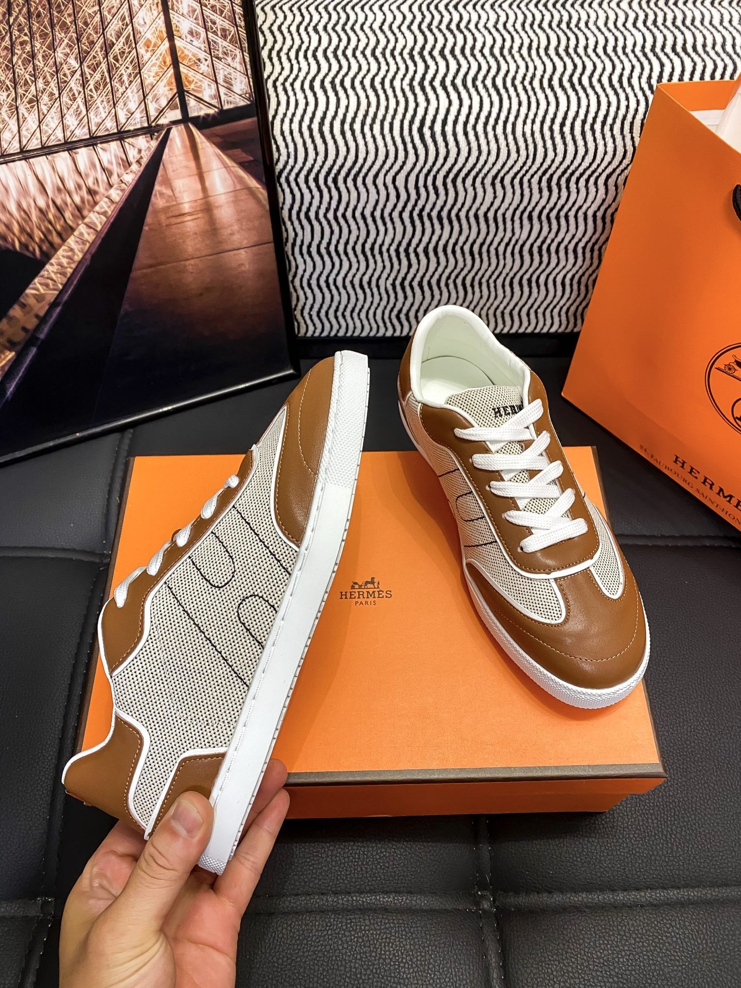 Hermes Black Sneakers
