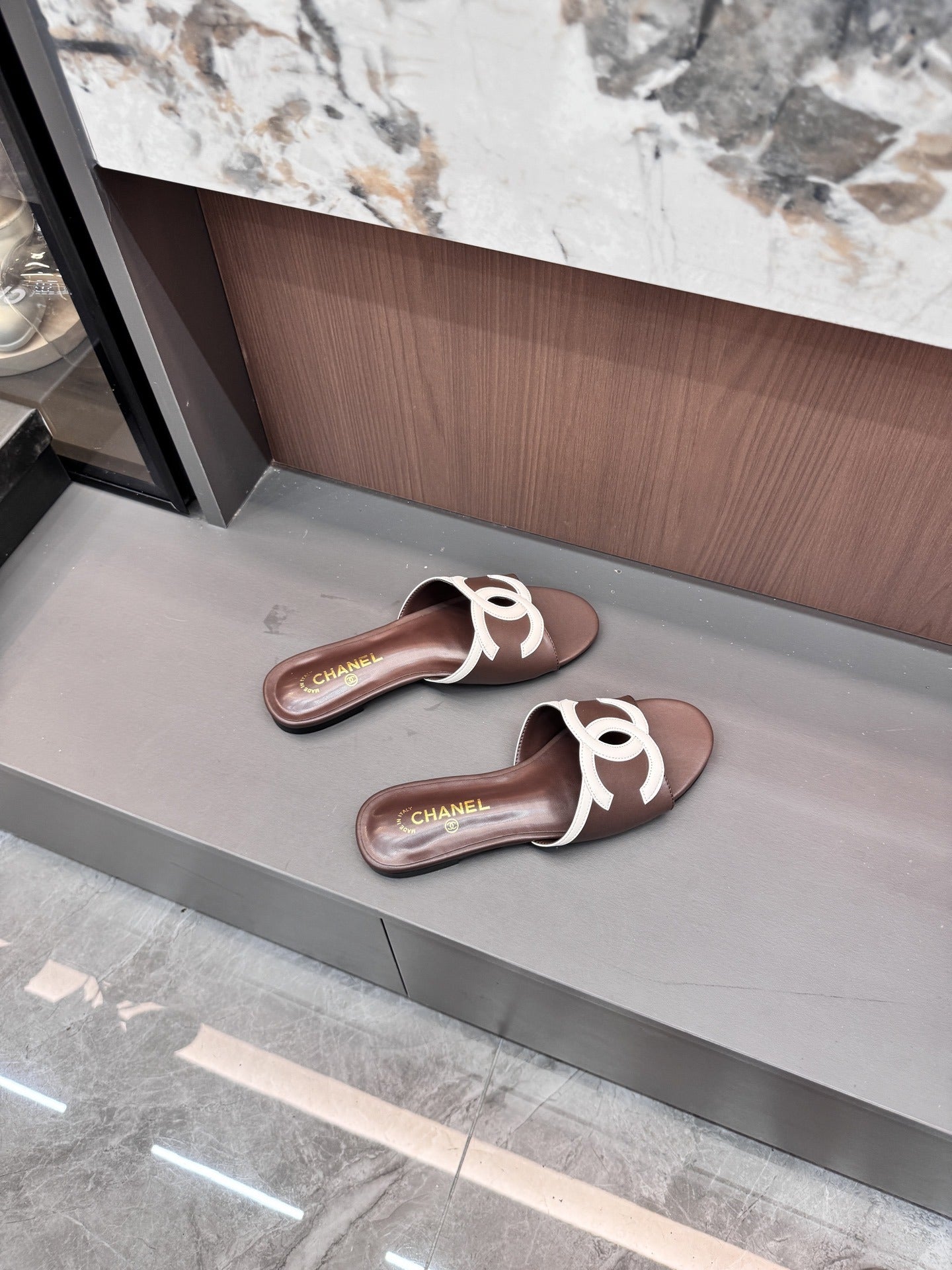 Chanel Lambskin Leather Openwork Slides
