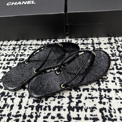 Chanel Lambskin Leather Slides