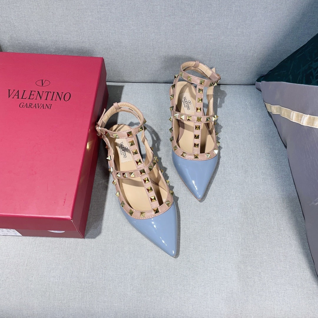 Valentino Lambskin Leather Pointed Toe Sandals
