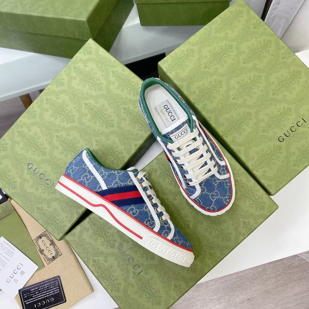 Gucci Canvas & Lambskin Leather Canvas Shoes