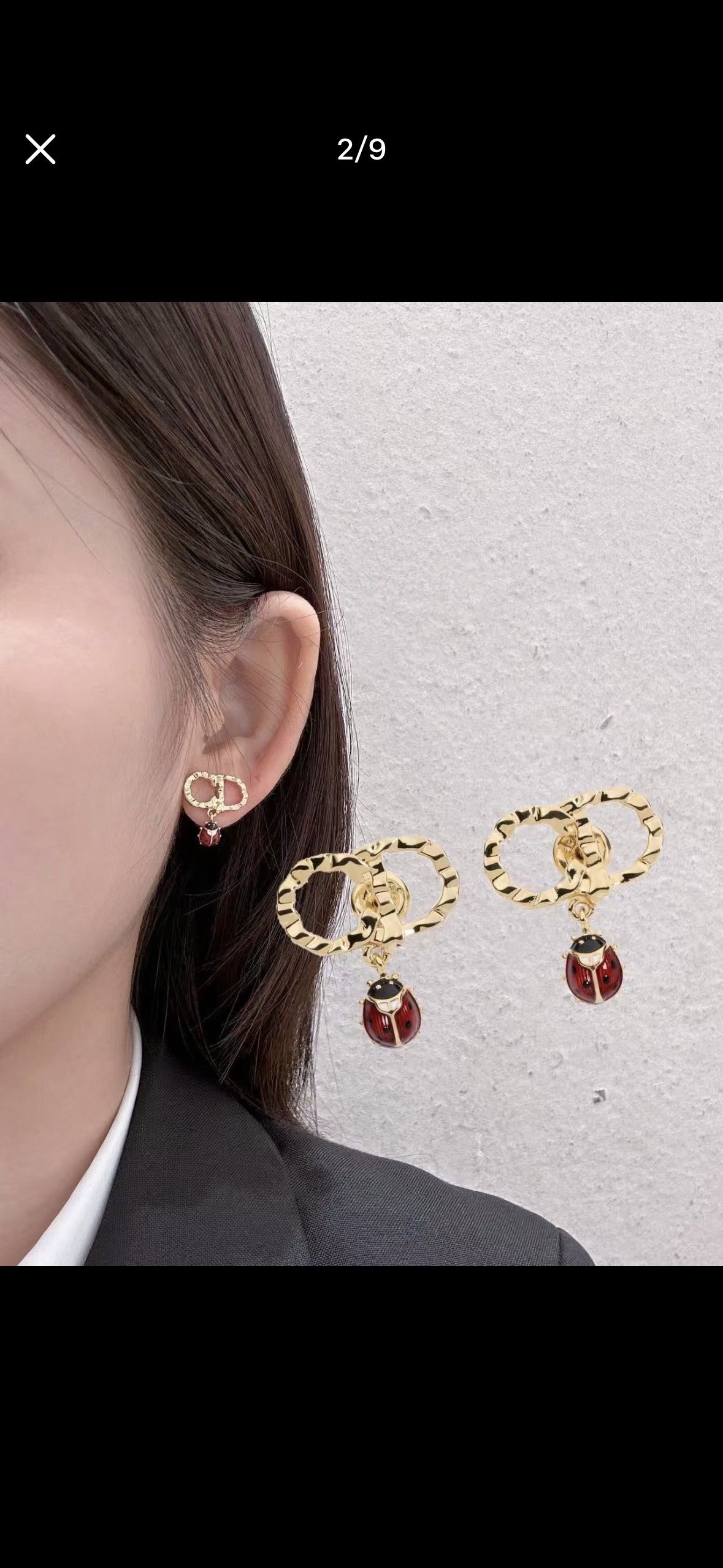 Dior Black Enamel Earrings