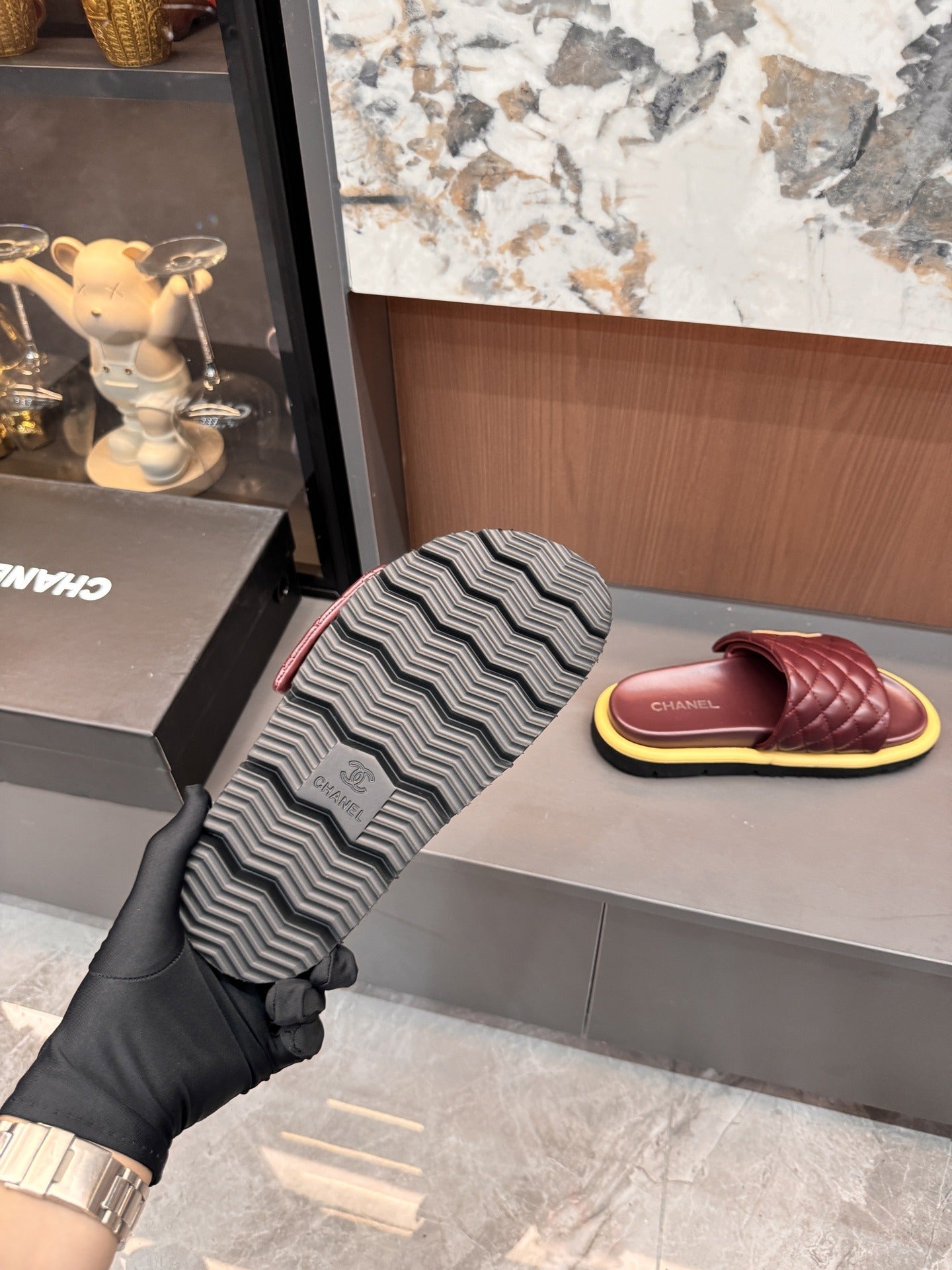 Chanel Lambskin Leather Slides