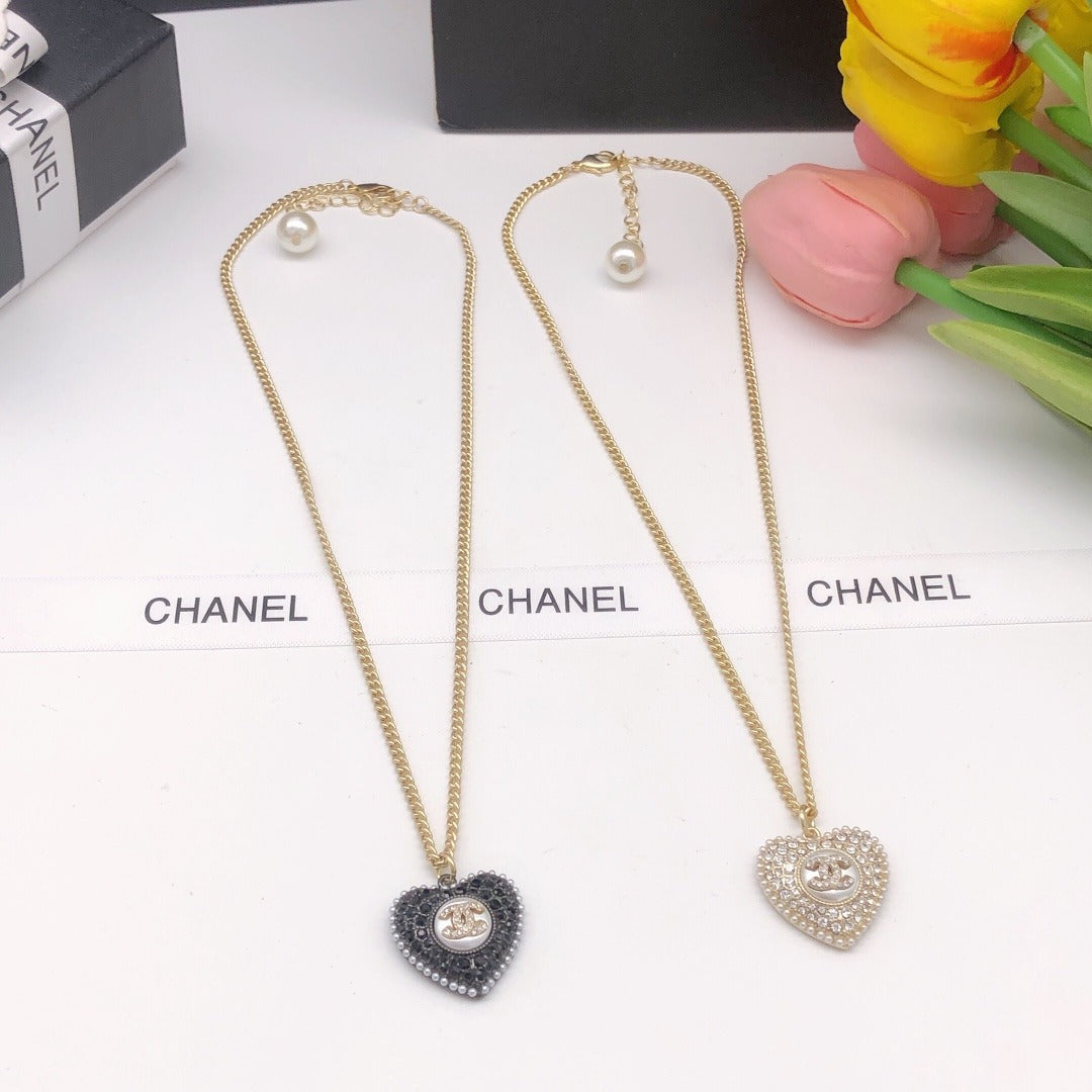 Chanel Black Heart Necklace