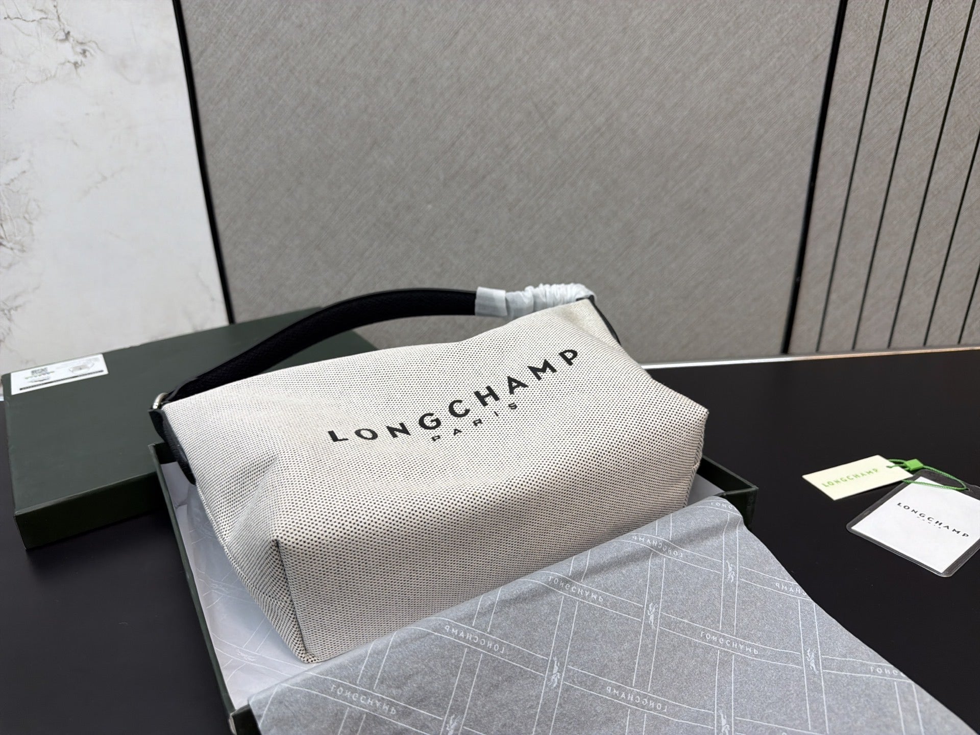 Longchamp Cotton & Canvas Logo Crossbody Bag