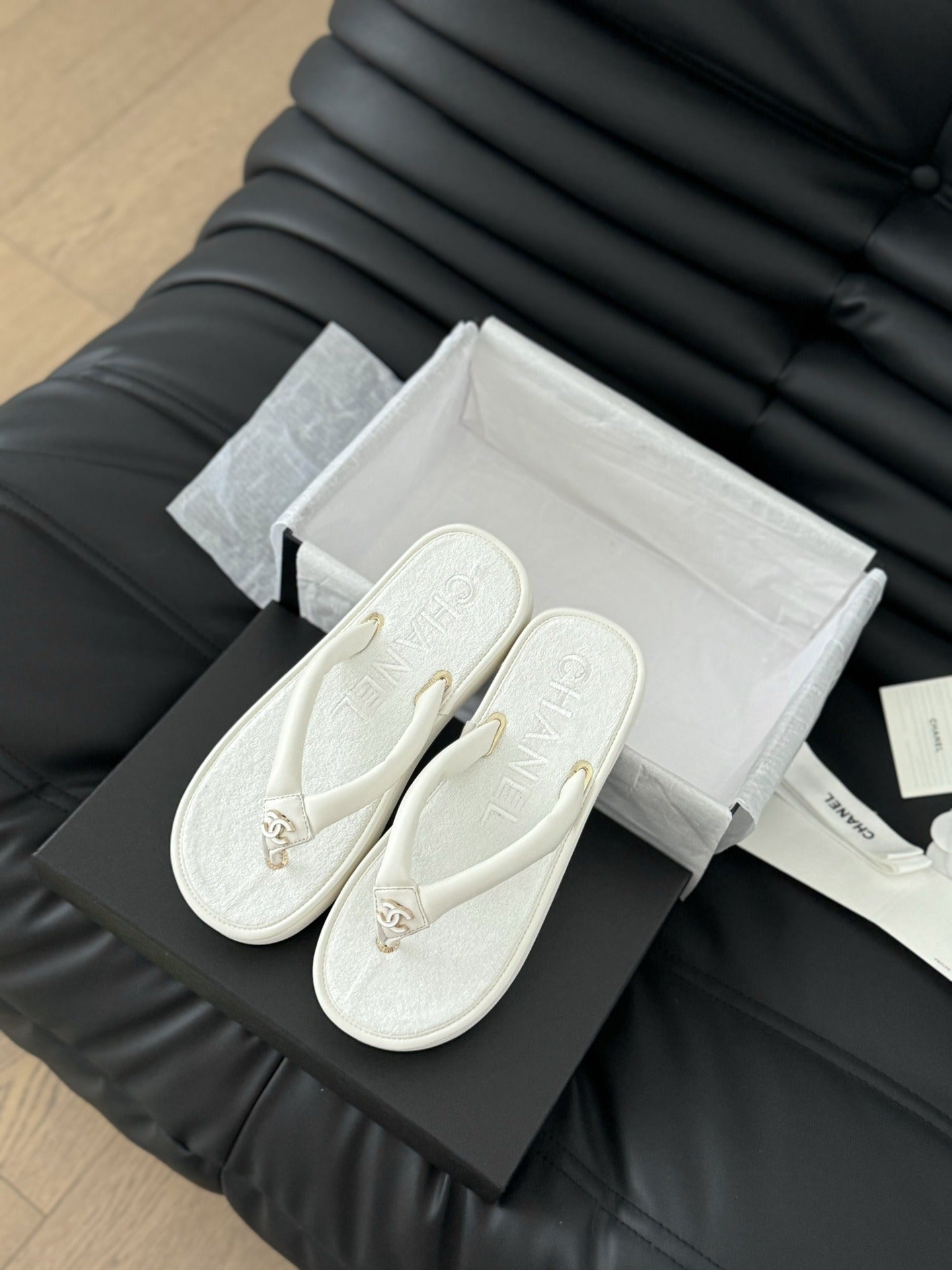 Chanel Leather Slides