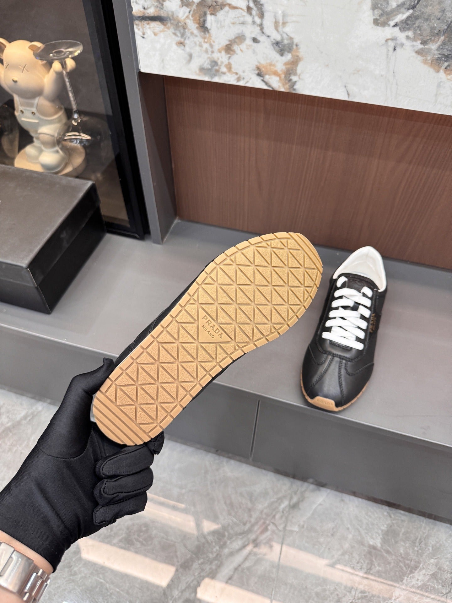 Prada Lambskin Leather Sneakers