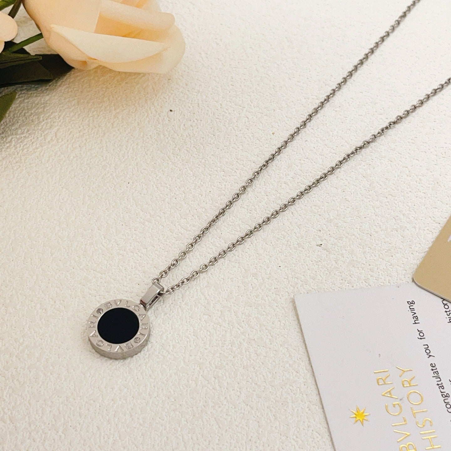 Bvlgari Silver Brass Round Necklace