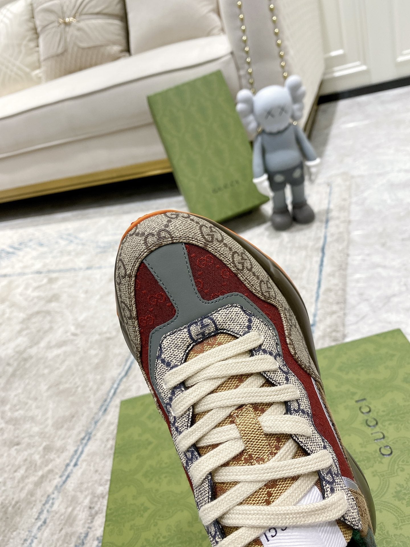Gucci Lambskin Leather Logo Sneakers