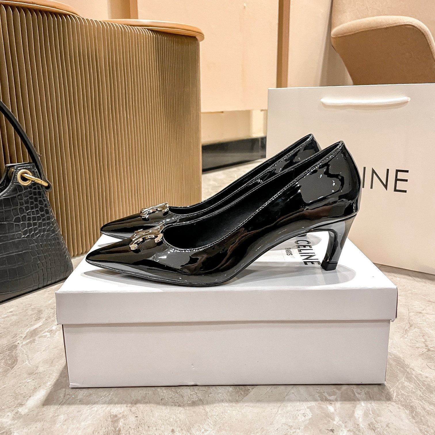 Celine Calfskin Leather Pointed Toe Heels