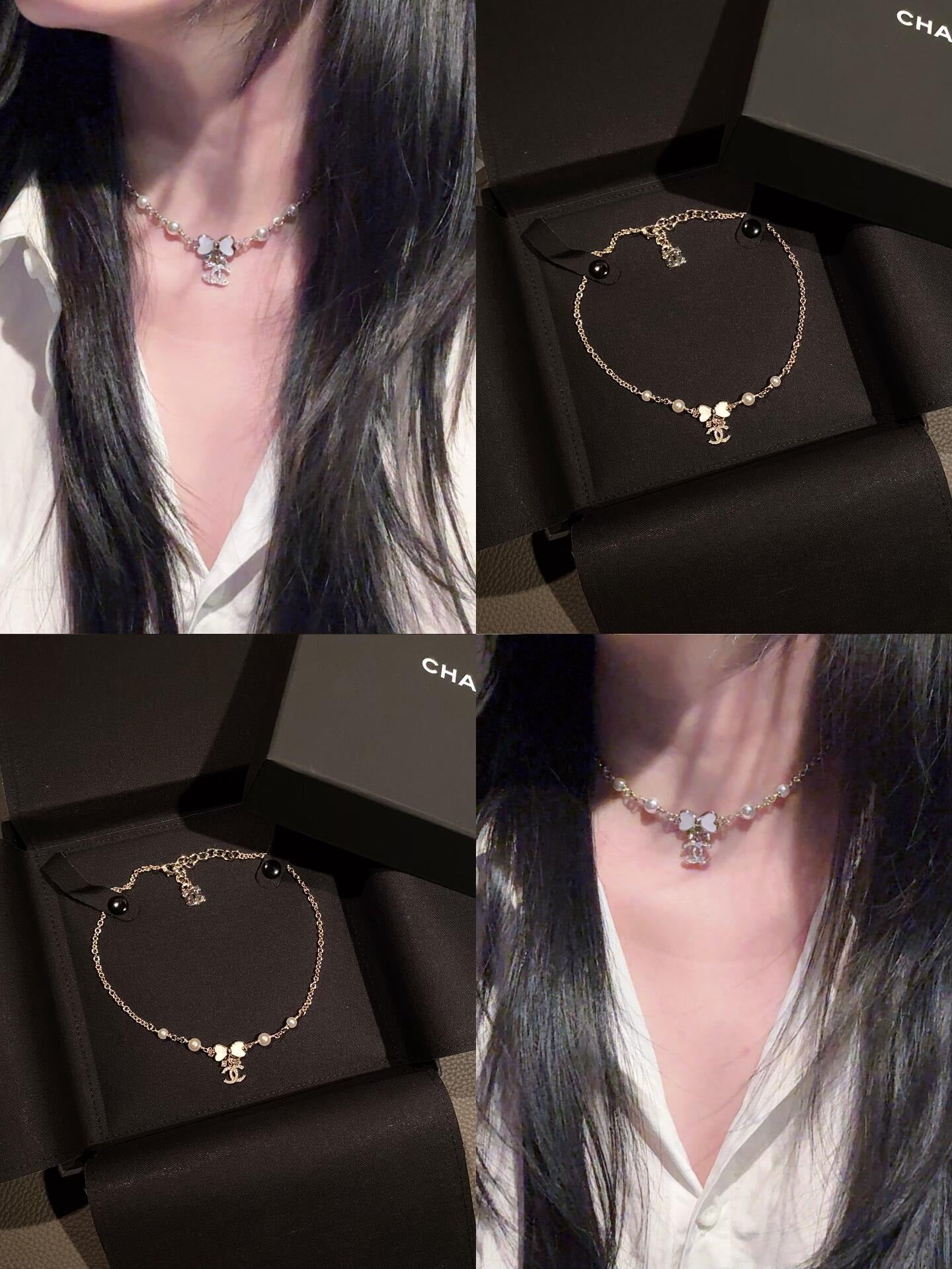 Chanel Brass Bow Necklace