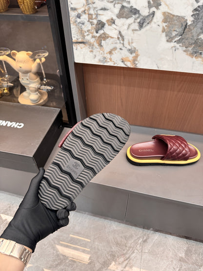 Chanel Lambskin Leather Slides