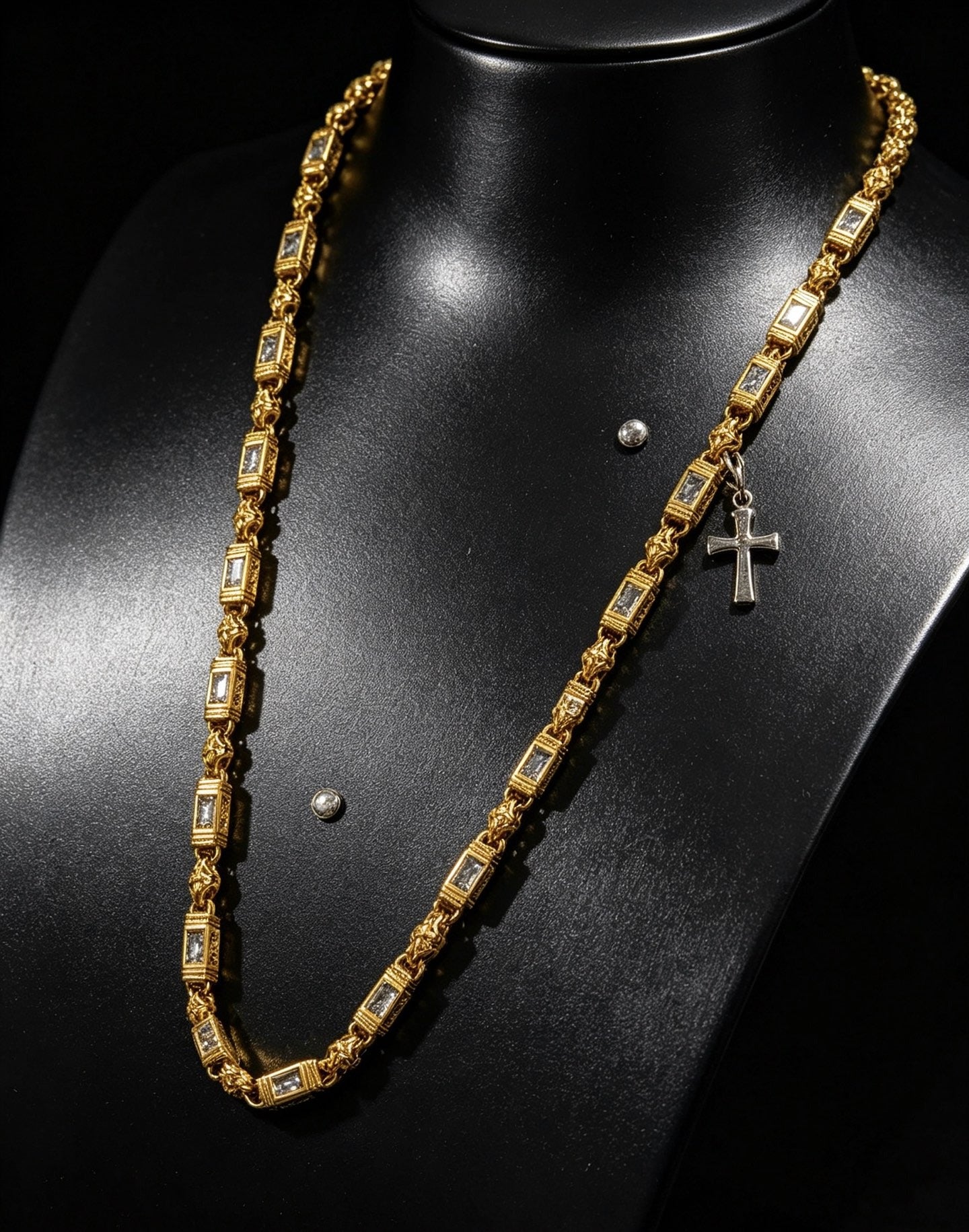Chrome Hearts Sterling Silver Cross Necklace