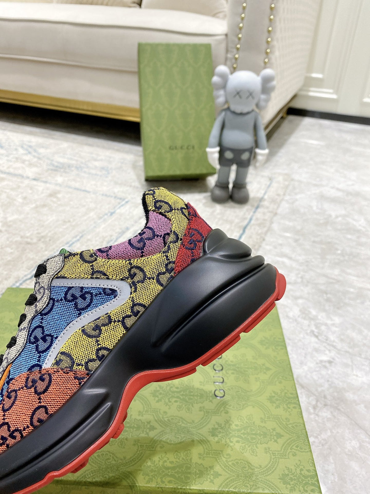 Gucci Lambskin Leather Logo Sneakers