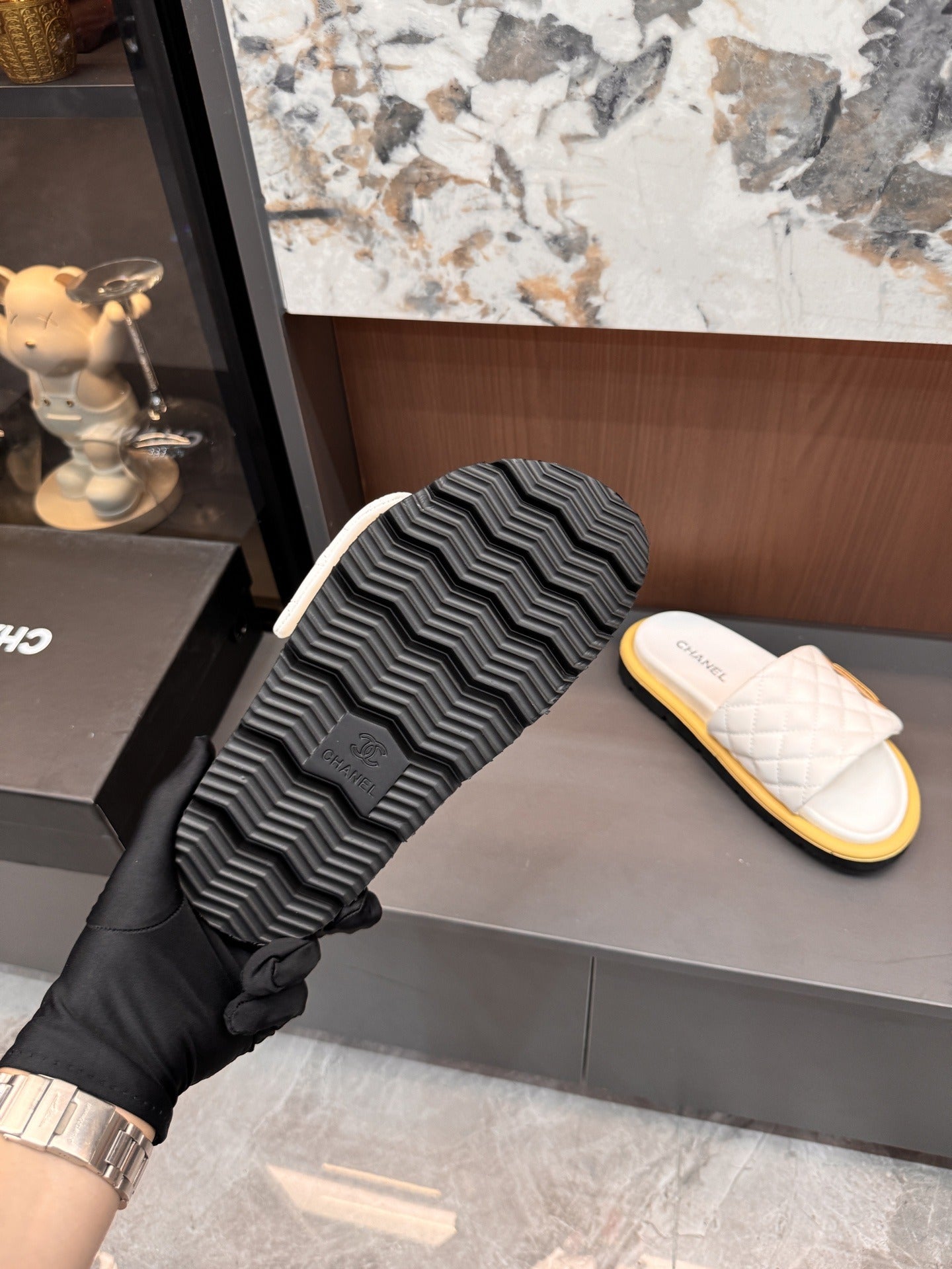 Chanel Lambskin Leather Slides