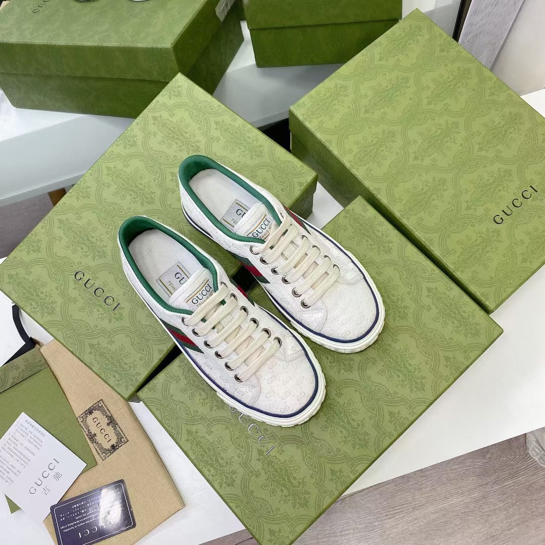 Gucci Canvas & Lambskin Leather Canvas Shoes