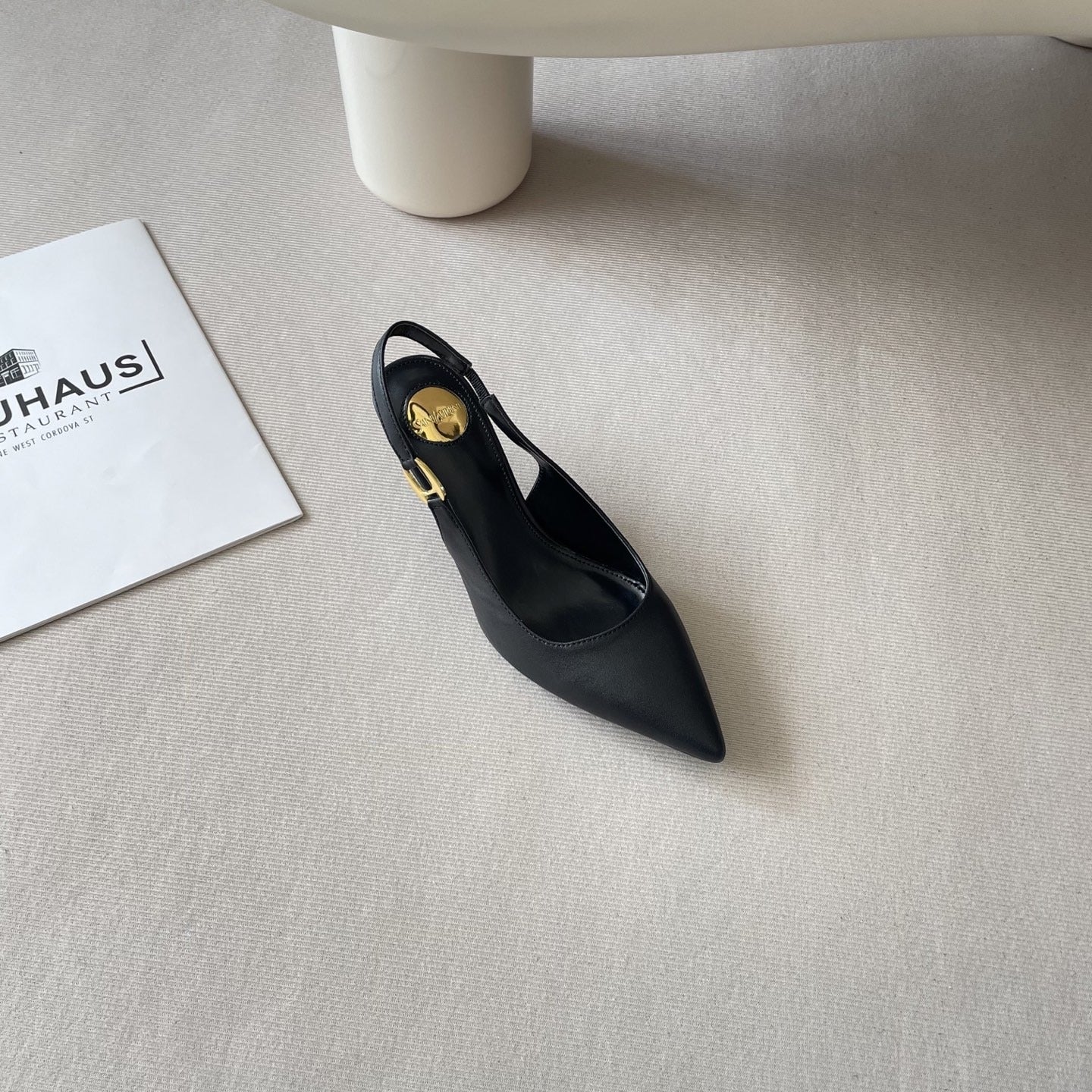 Saint Laurent Lambskin Leather Pointed Toe Heels