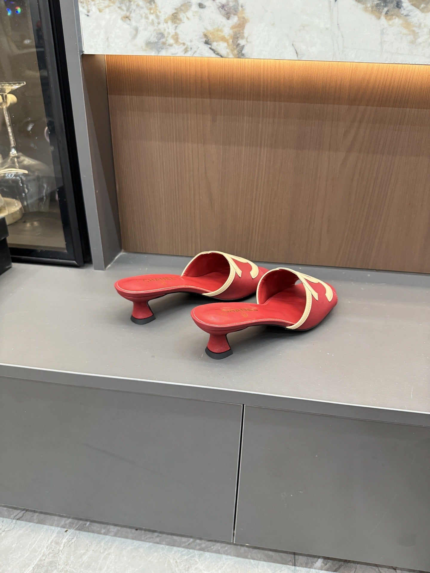 Chanel Lambskin Leather Openwork Slides