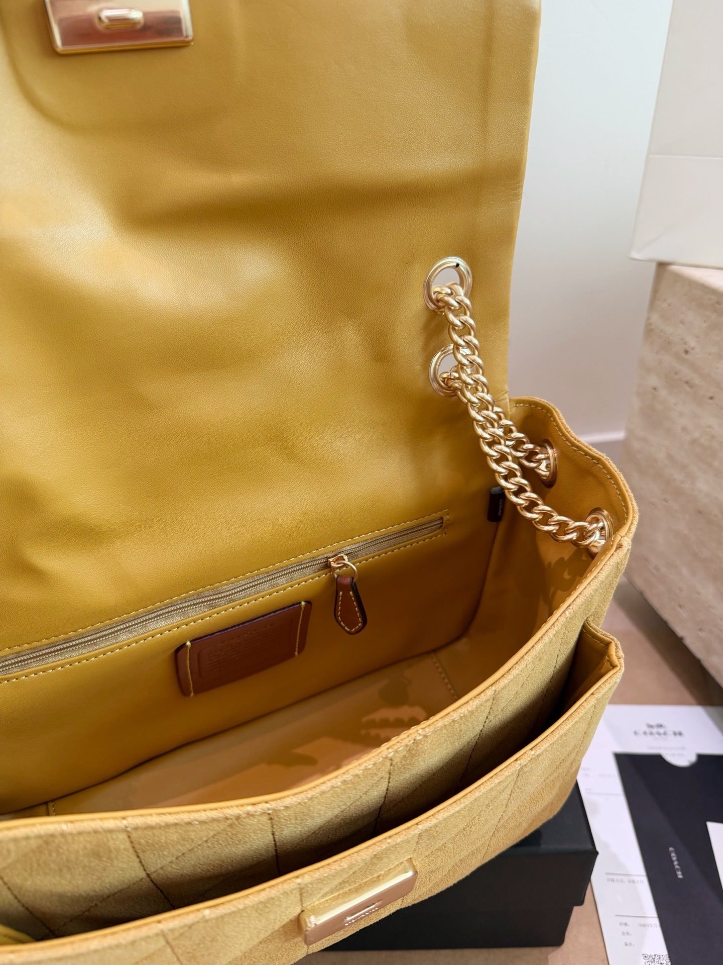Coach Suede Chain Handbag