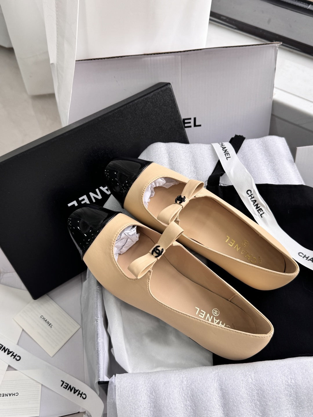 Chanel Patent Leather Bow Shoes