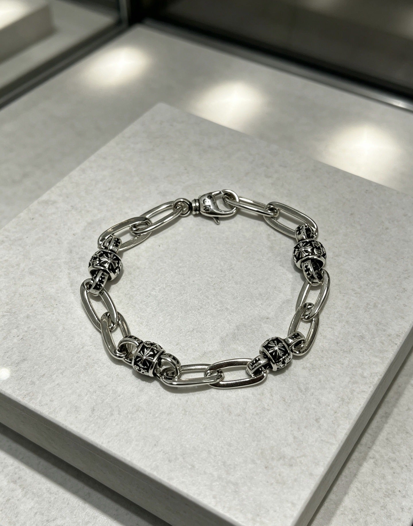 Chrome Hearts Sterling Silver Cross Bracelet