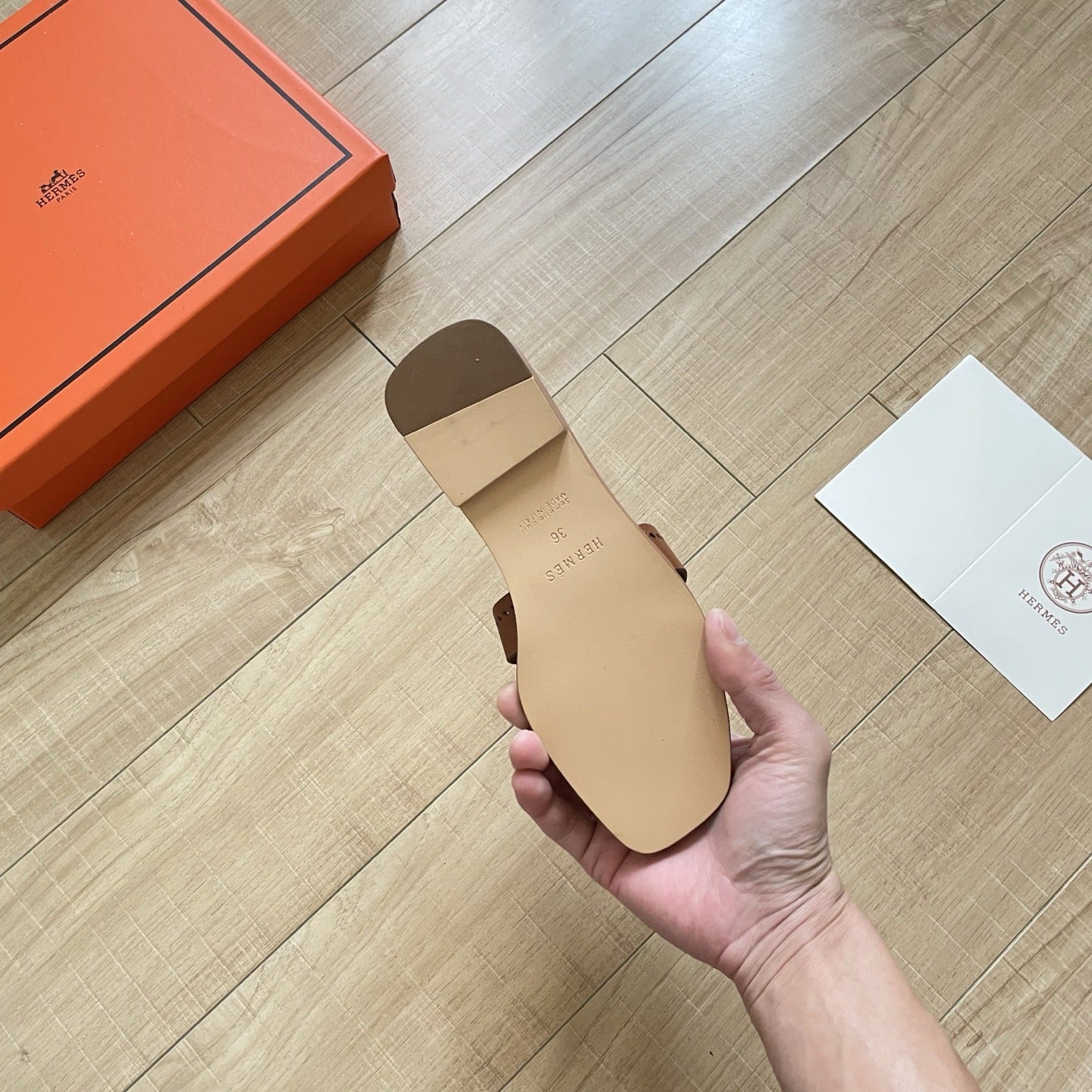 Hermes Leather Slides