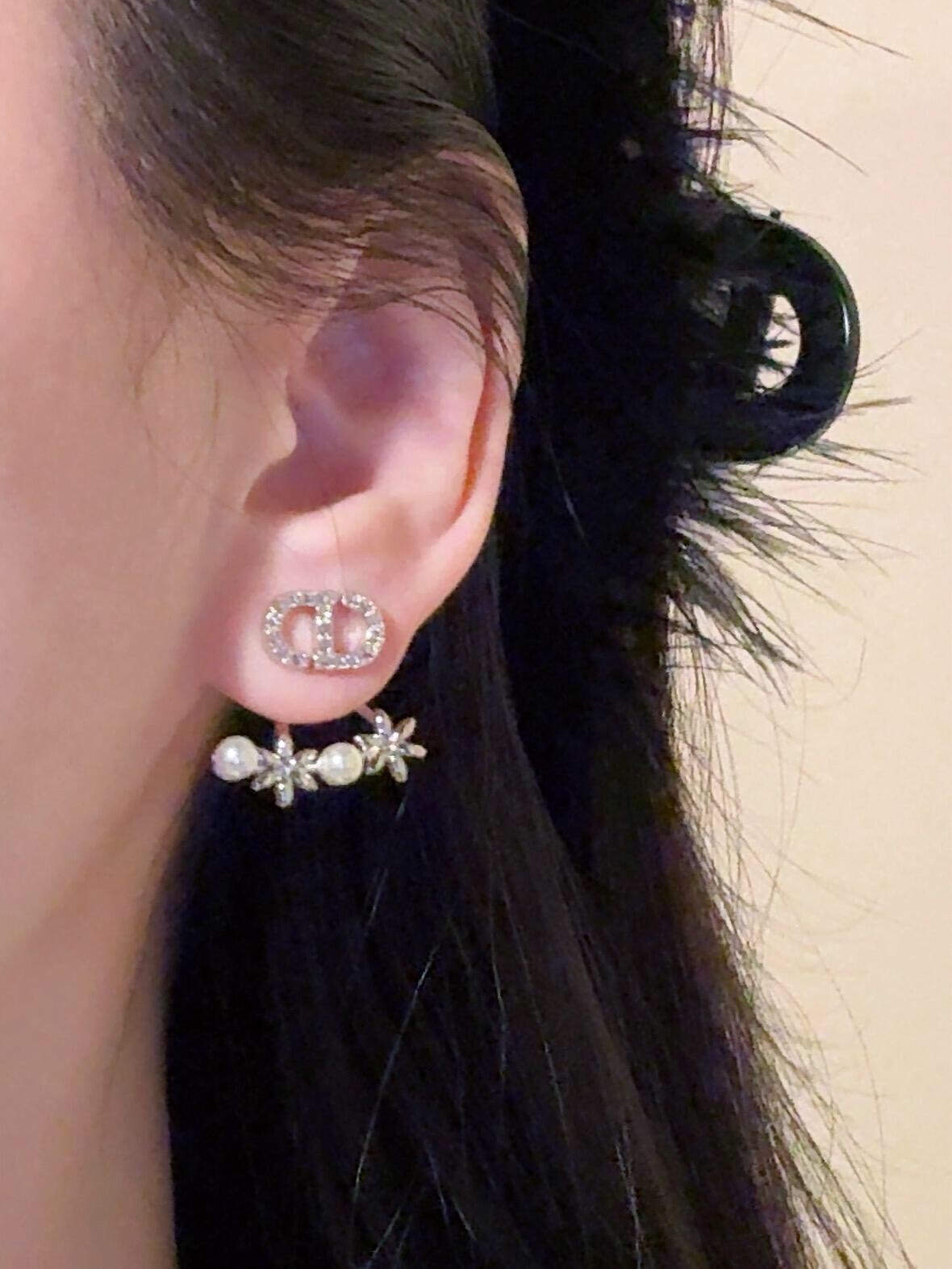Dior Silver Brass Sunburst Earrings
