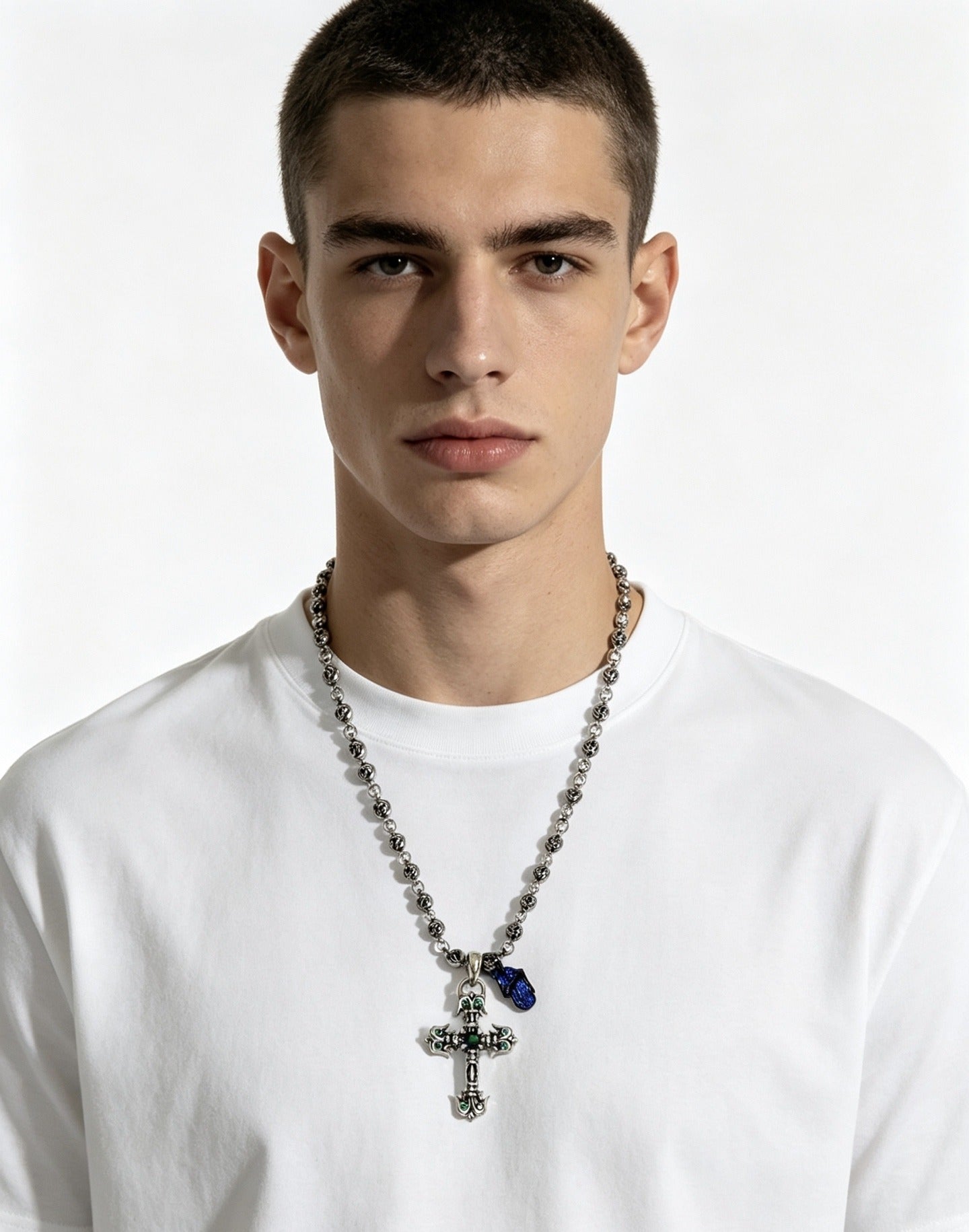 Chrome Hearts Sterling Silver Cross Necklace