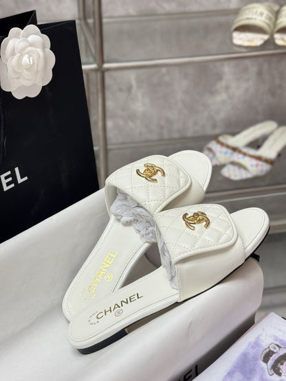 Chanel Lambskin Leather Slides