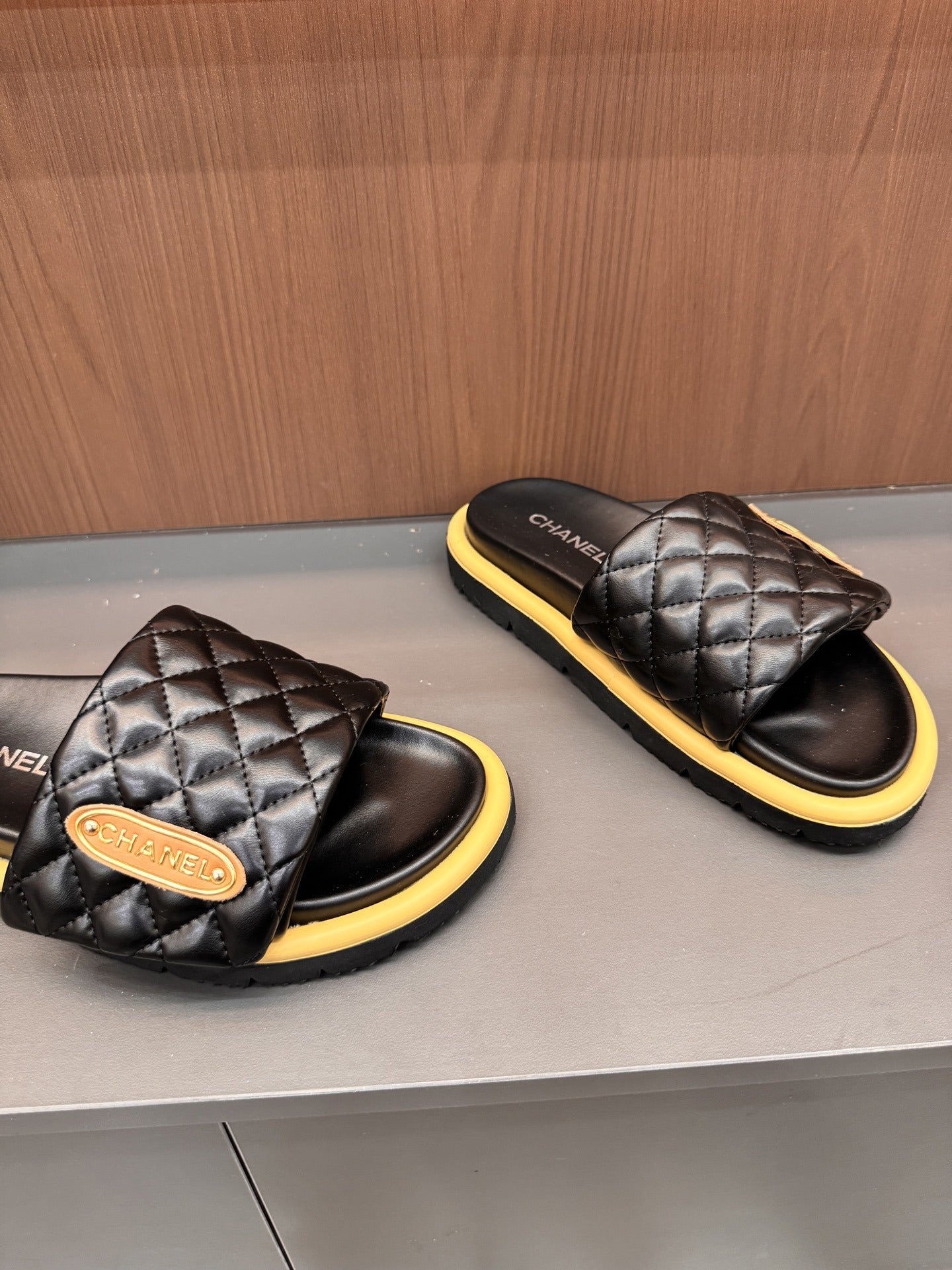 Chanel Lambskin Leather Slides