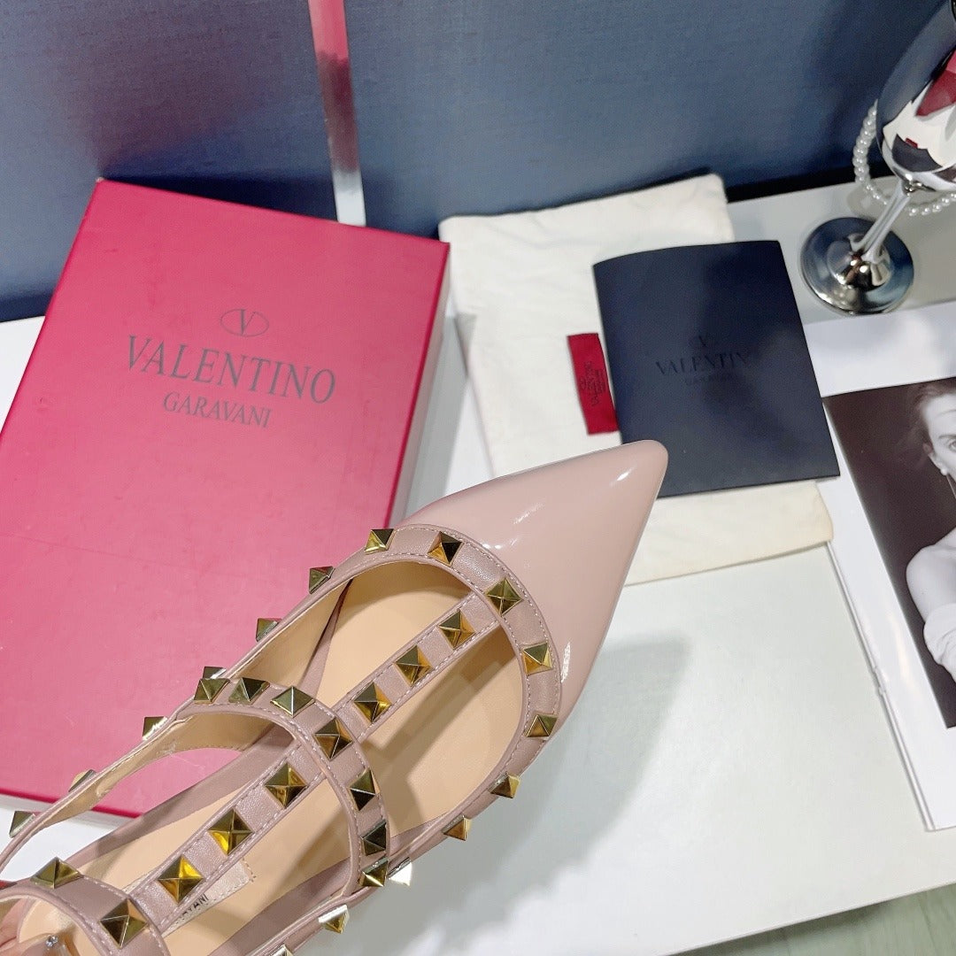 Valentino Lambskin Leather Pointed Toe Sandals