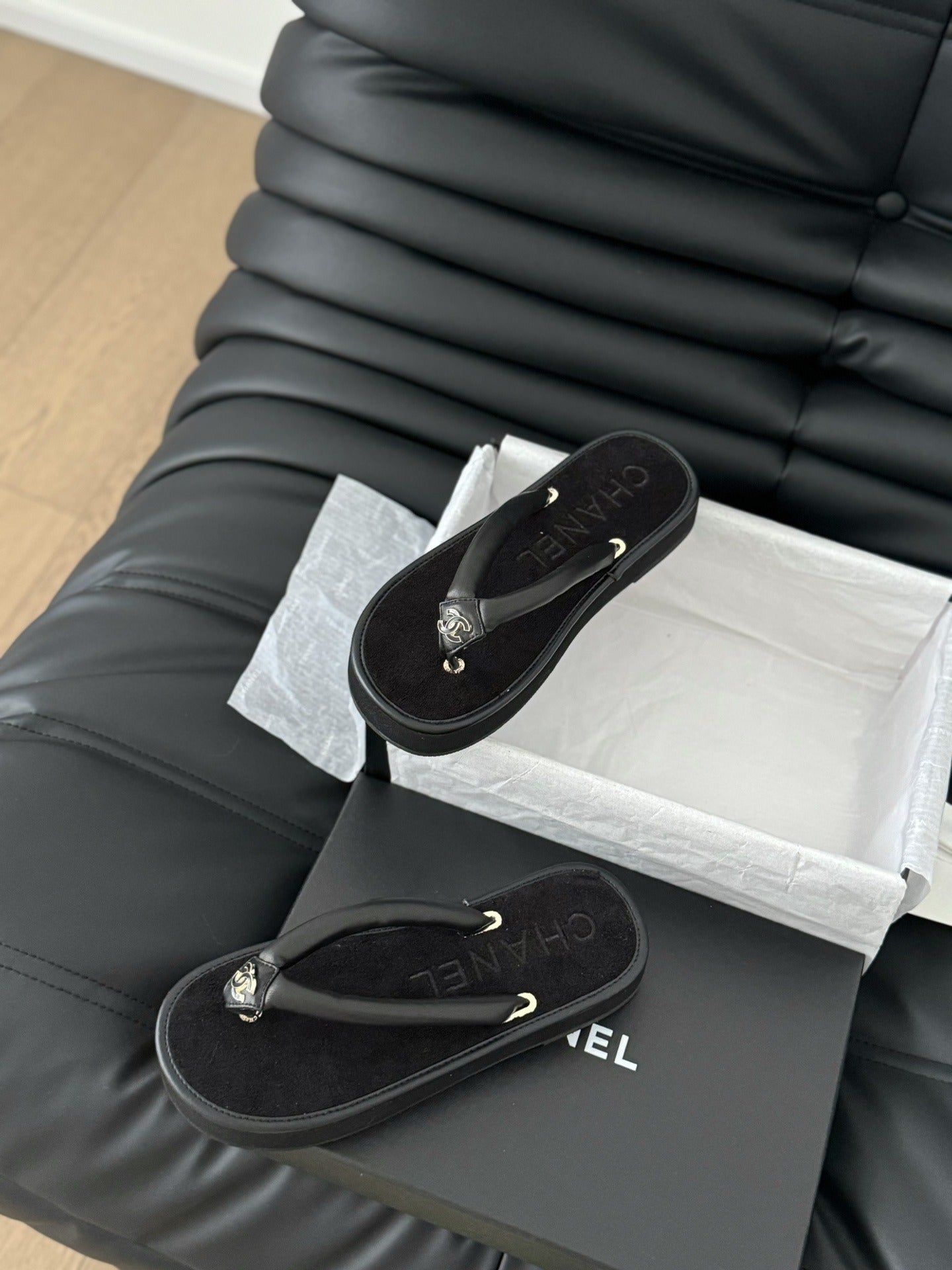 Chanel Leather Slides