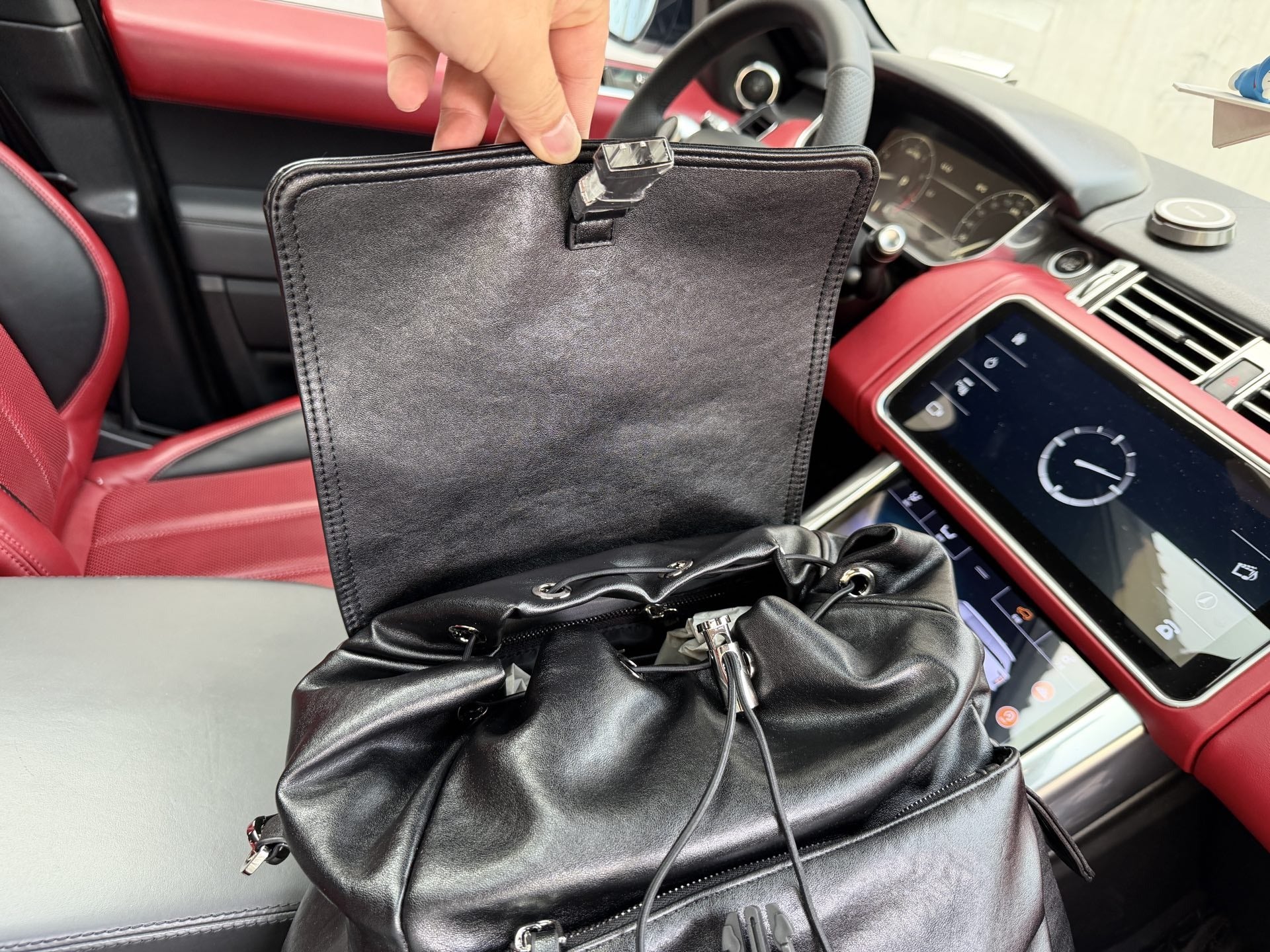Prada Black Logo Backpack