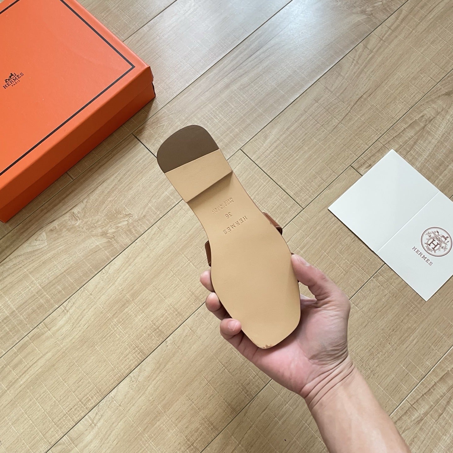 Hermes Leather Slides